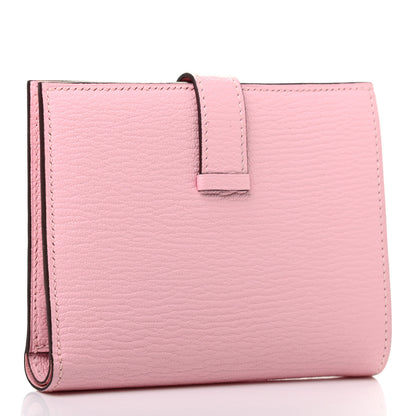 Hermes Chevre Mysore Bearn Compact Wallet Rose Sakura 3 of 7