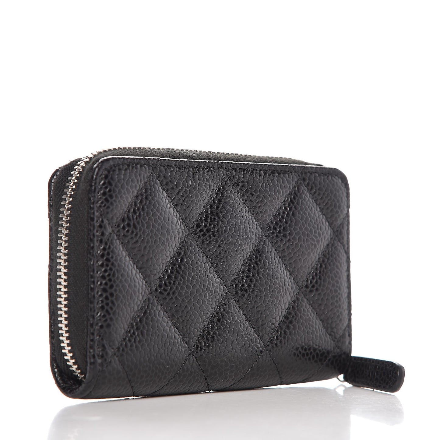 Caviar Quilted Zip Coin Purse Black