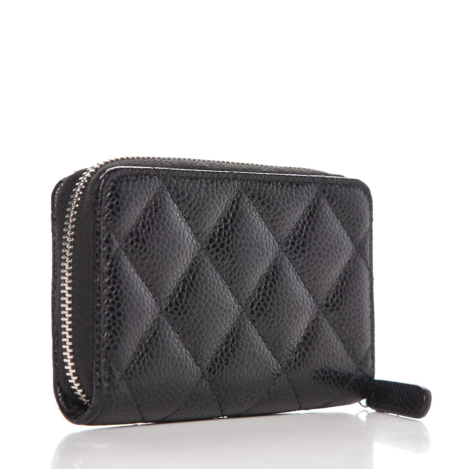 Chanel Caviar Quilted Zip Coin Purse Black 3 of 8