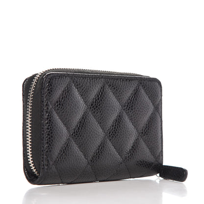 Chanel Caviar Quilted Zip Coin Purse Black 3 of 8