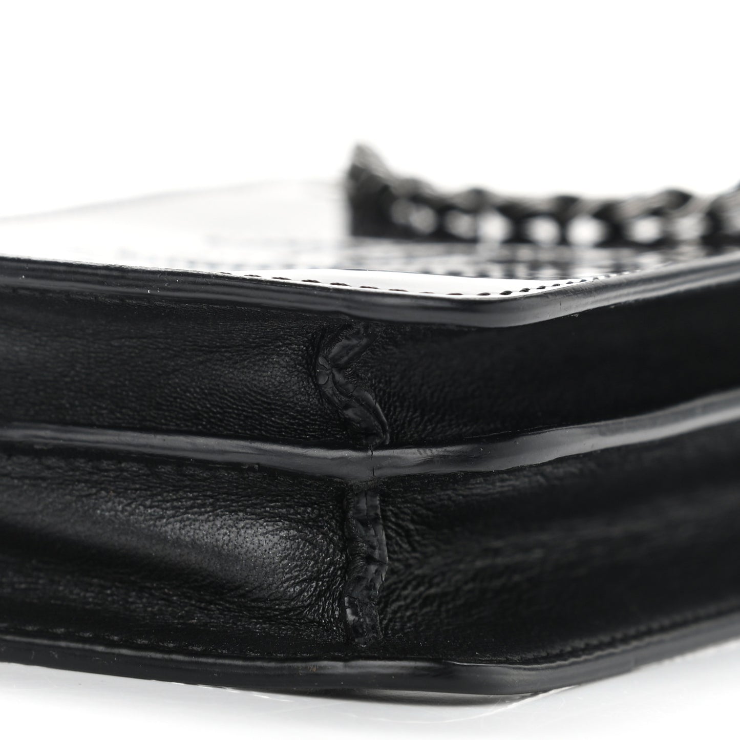 Patent CC Phone Holder Crossbody Black