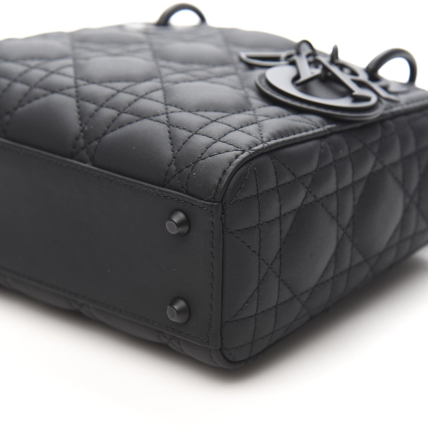 Ultra Matte Calfskin Cannage Mini Lady Dior Black