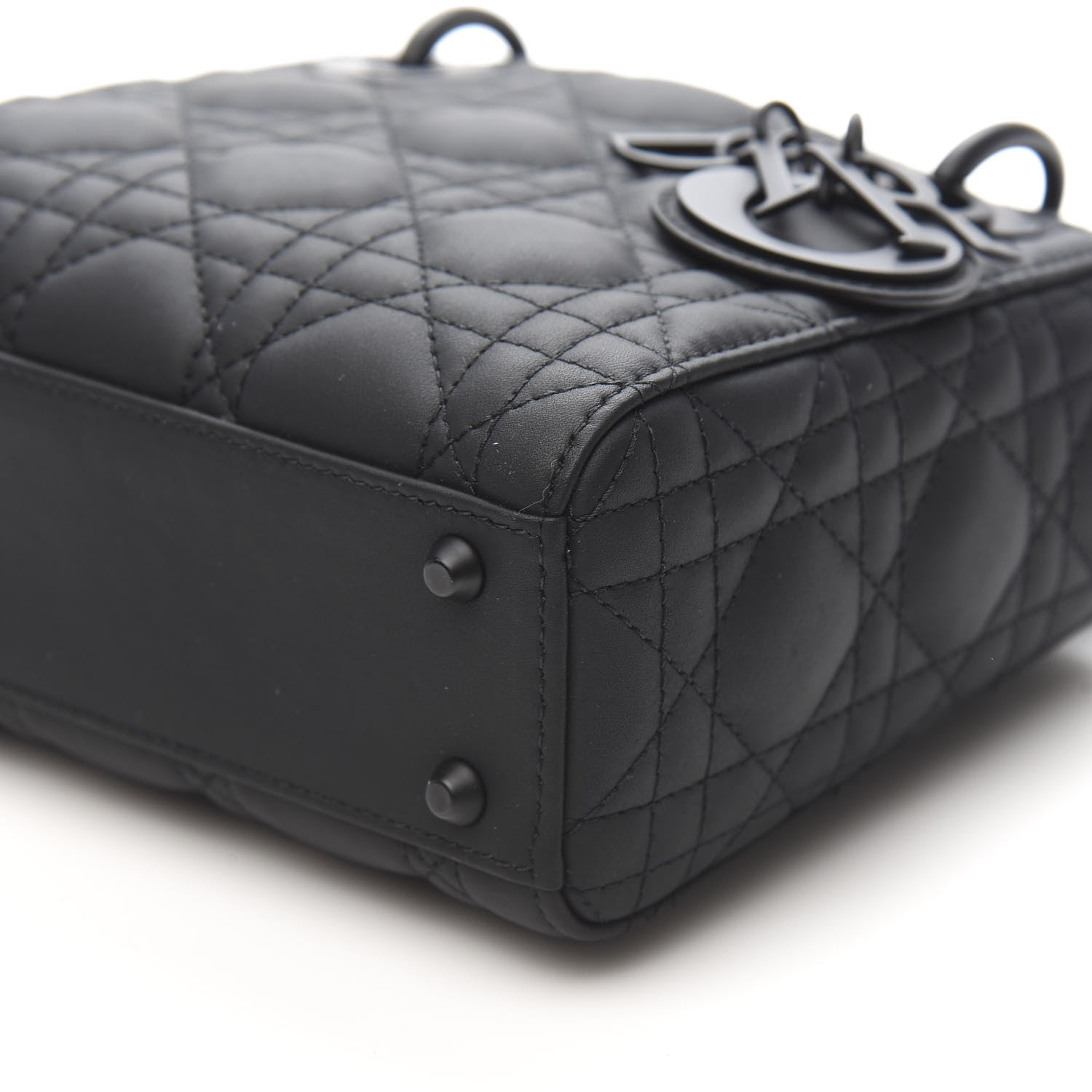 Christian Dior Ultra Matte Calfskin Cannage Mini Lady Dior Black 10 of 12