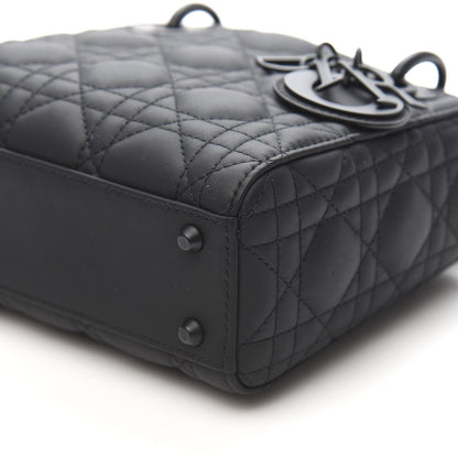 Christian Dior Ultra Matte Calfskin Cannage Mini Lady Dior Black 10 of 12