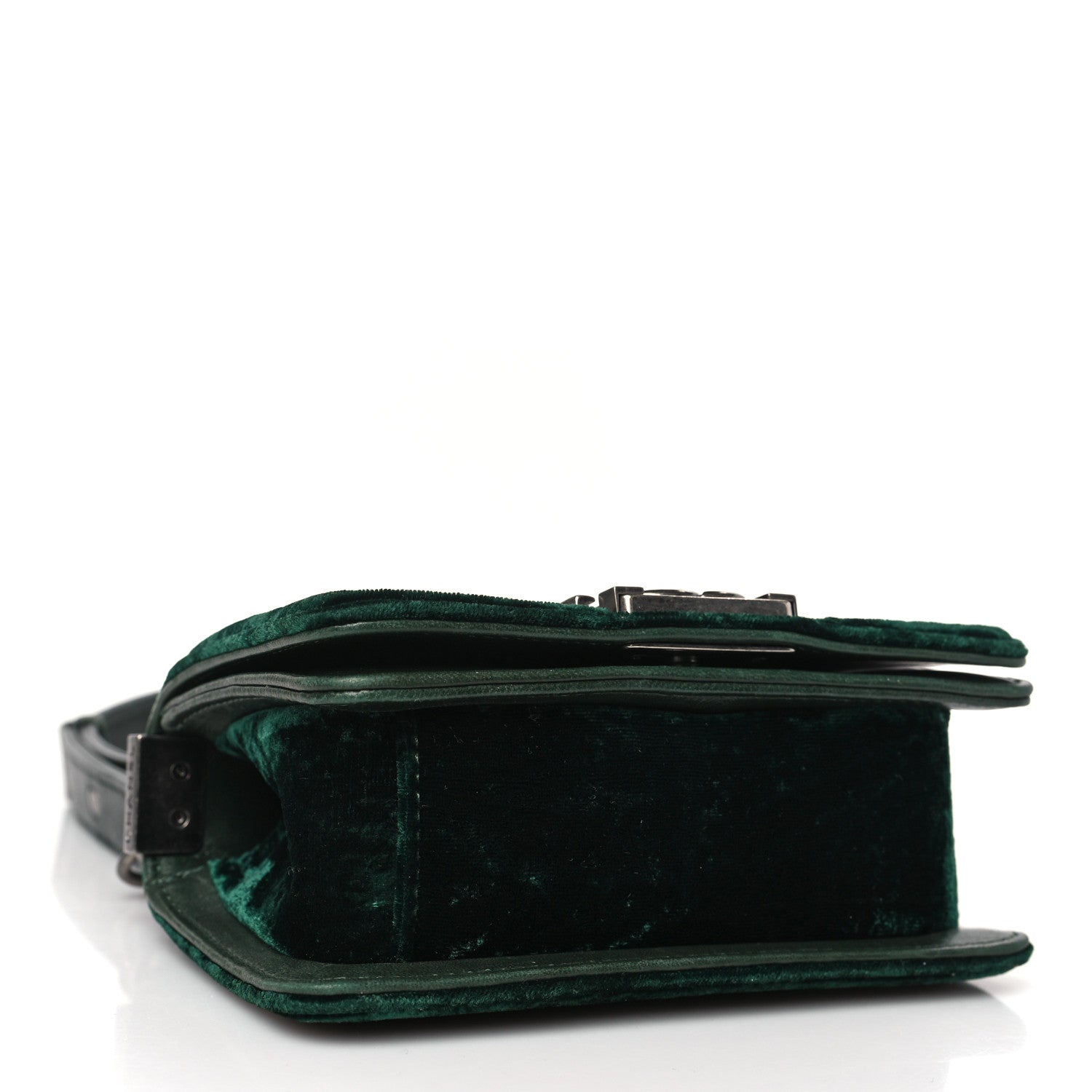Chanel Velvet Quilted Mini Boy Flap Dark Green 3 of 8