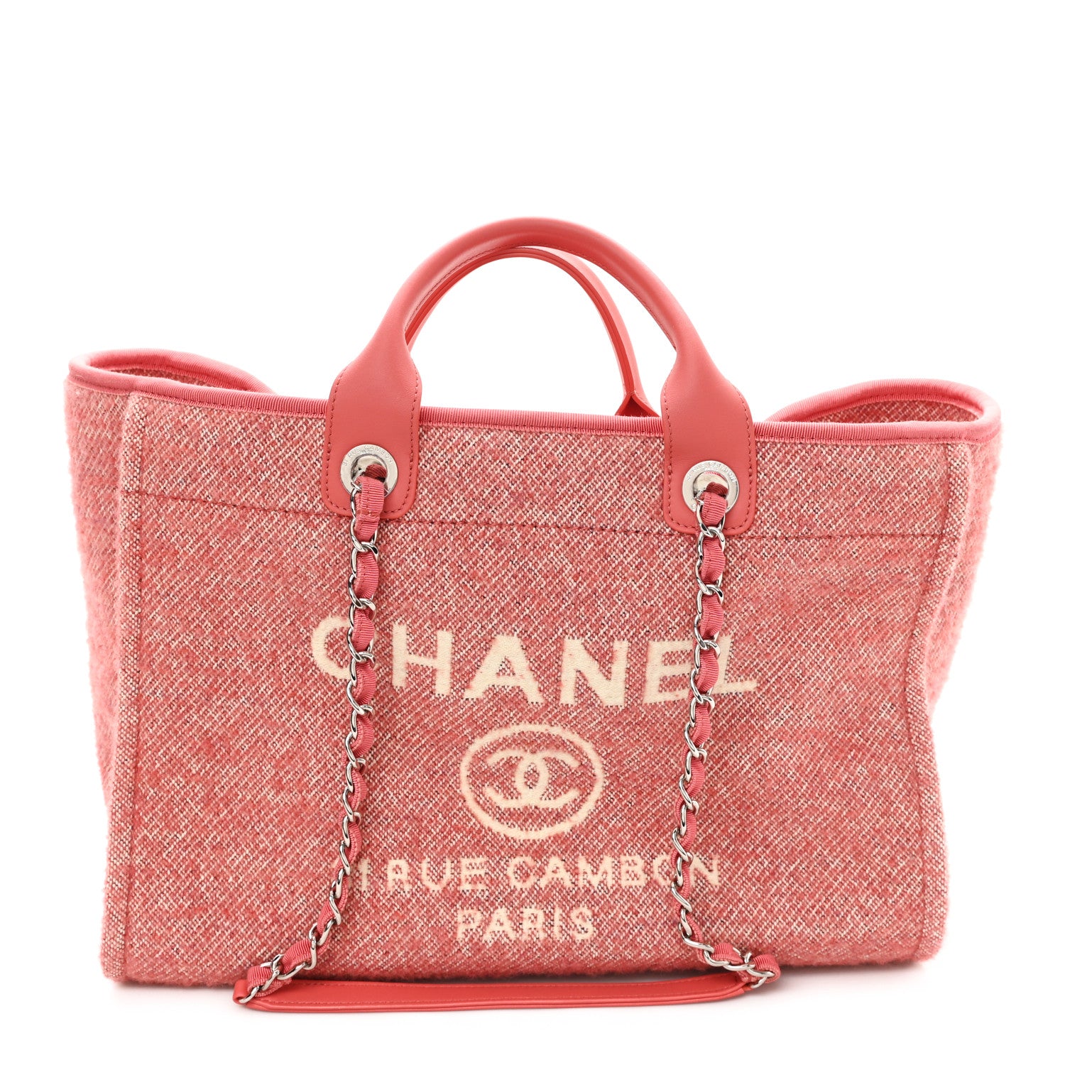 Chanel Mixed Fibers Calfskin Medium Deauville Tote Pink 1 of 12