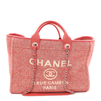 Chanel Mixed Fibers Calfskin Medium Deauville Tote Pink 1 of 12