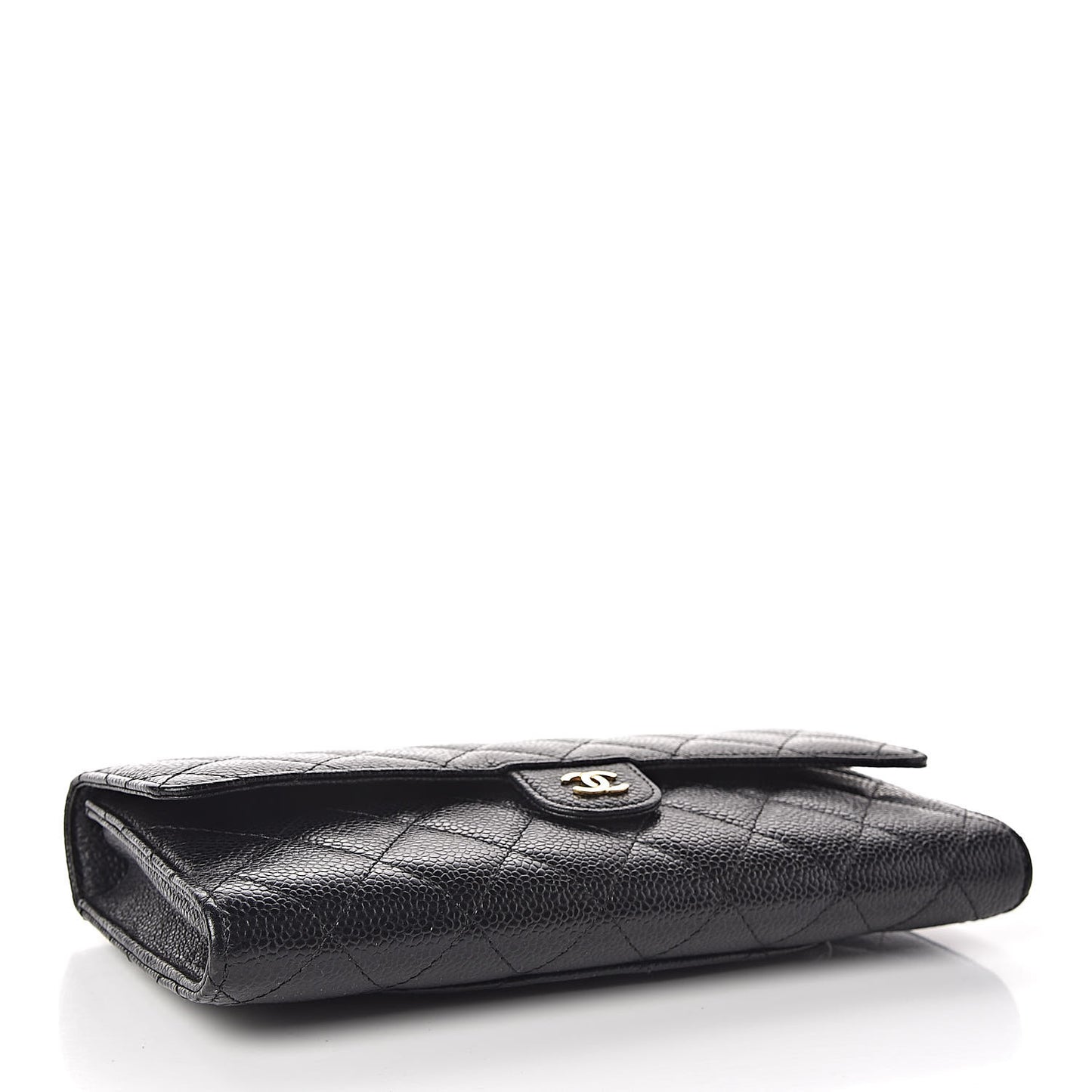 Caviar Quilted Travel Wallet Black