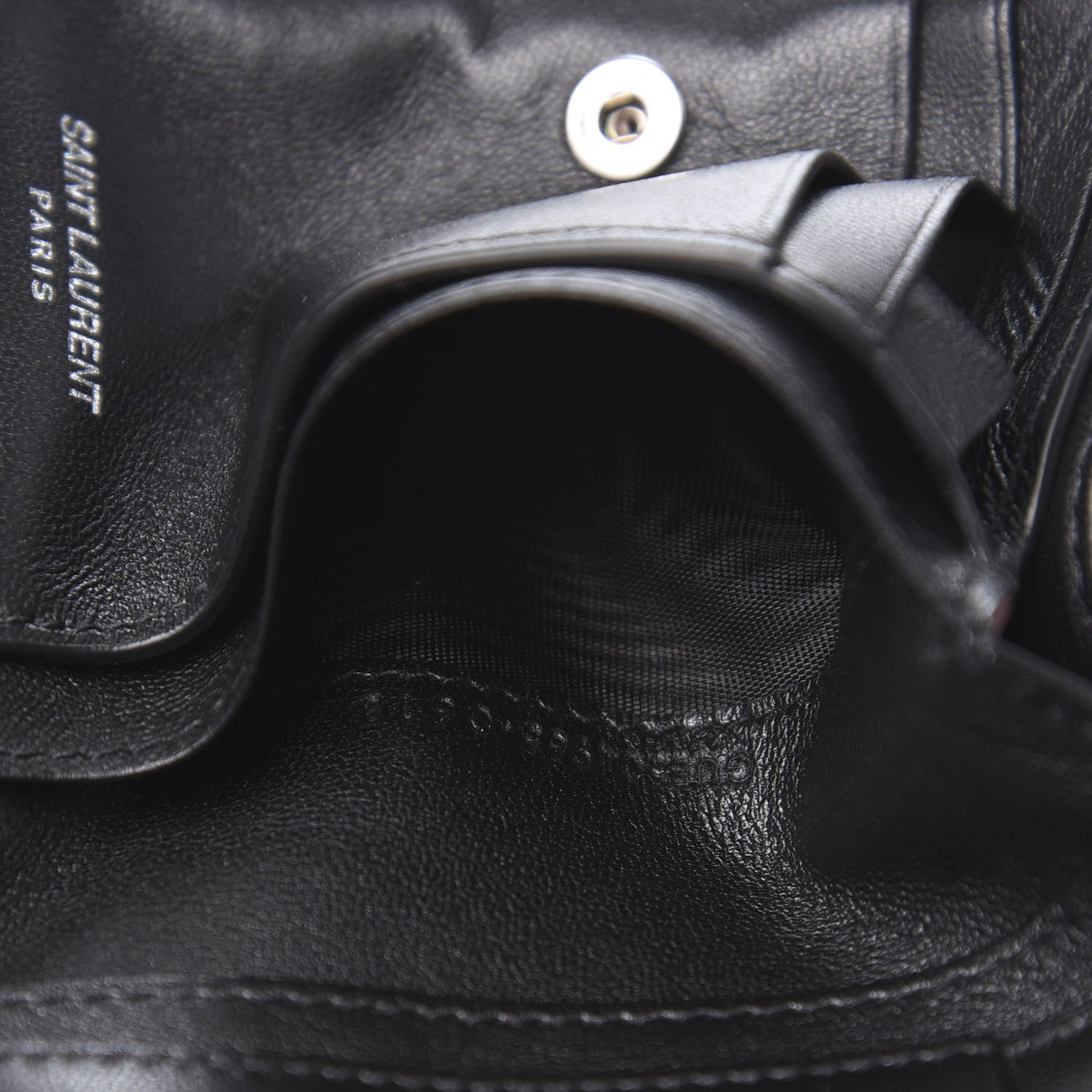 Saint Laurent Lambskin Y Quilted Monogram Compact Loulou Wallet Black 7 of 8
