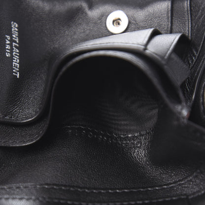 Saint Laurent Lambskin Y Quilted Monogram Compact Loulou Wallet Black 7 of 8