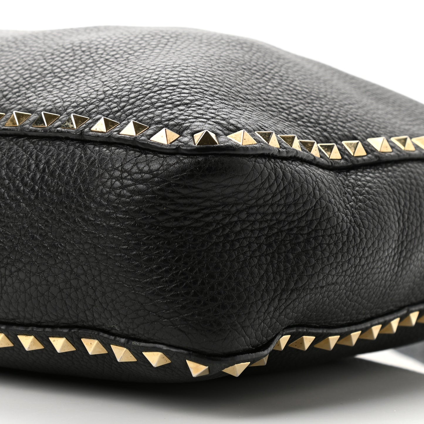 Pebbled Calfskin Large Rockstud Flip-Lock Messenger Bag Black