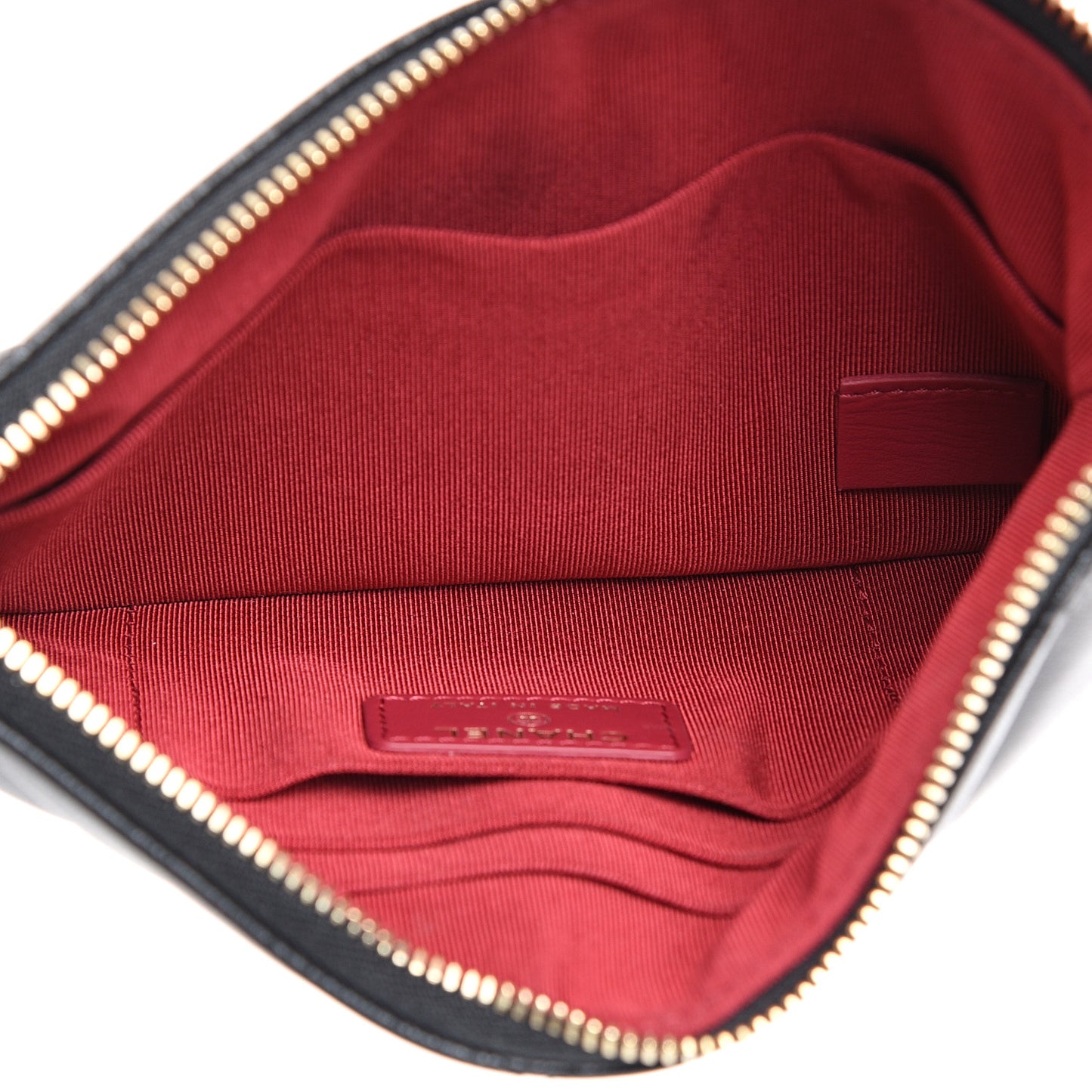 Goatskin Quilted 19 Cosmetic Case Black