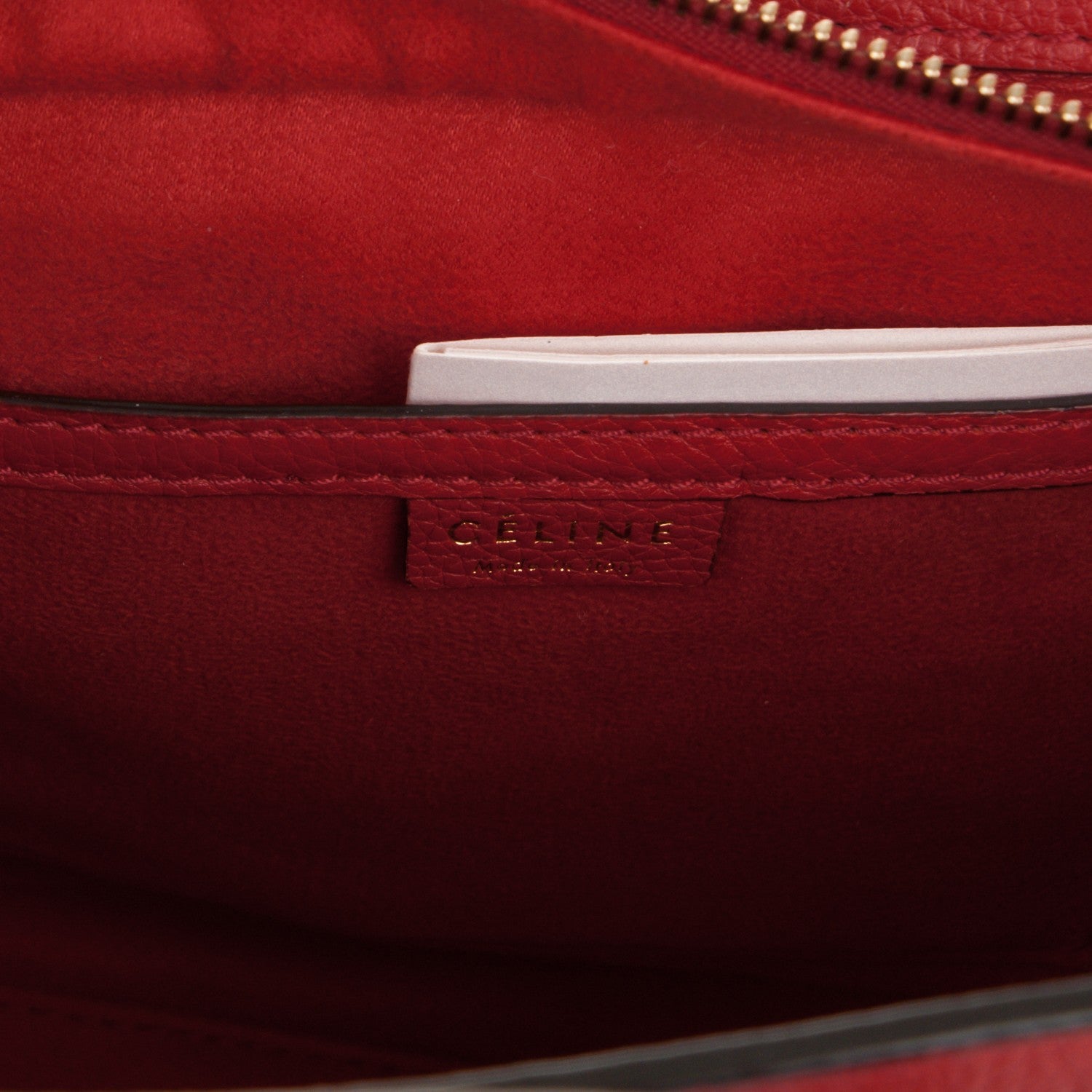 Celine Drummed Calfskin Nano Luggage Coquelicot 6 of 8