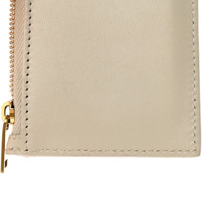 Saint Laurent Calfskin Monogram Fragments Zippered Card Case Crema Soft 11 of 12
