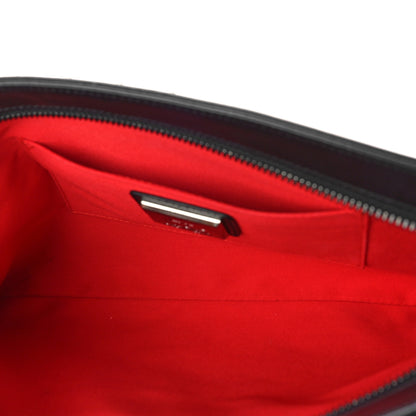 Christian Louboutin Calfskin Studded Loubiposh Clutch Black 5 of 8