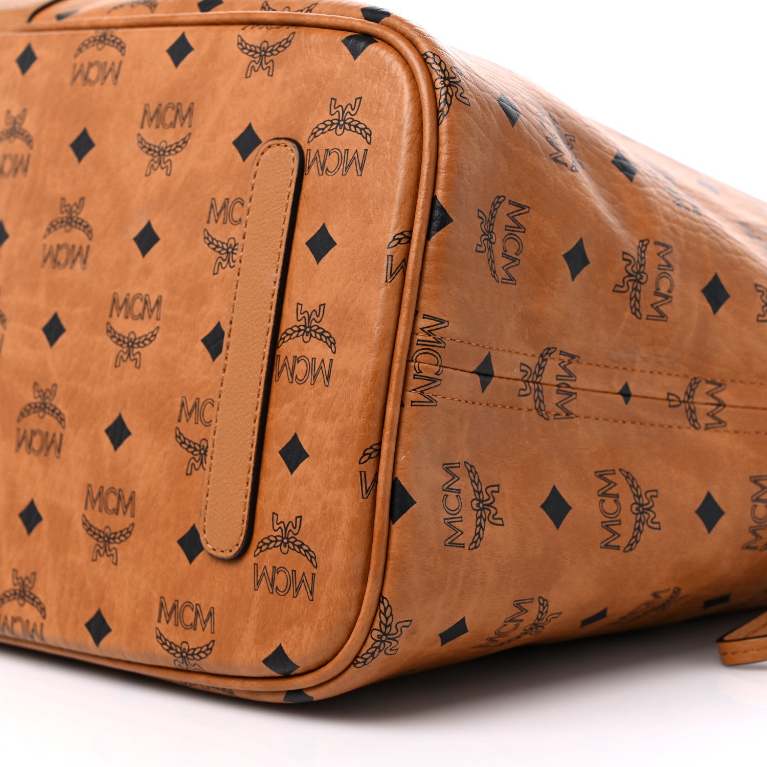 MCM Visetos Large Liz Reversible Shopper Tote Cognac 7 of 13