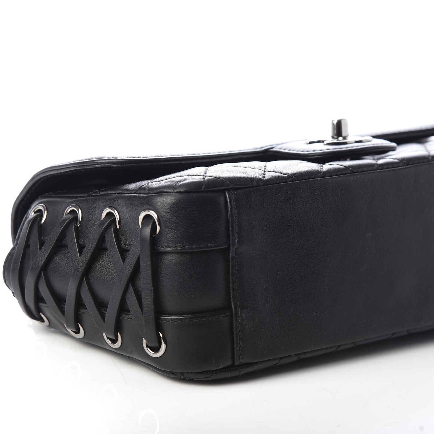 Calfskin Quilted Small Coco Corset Flap Black