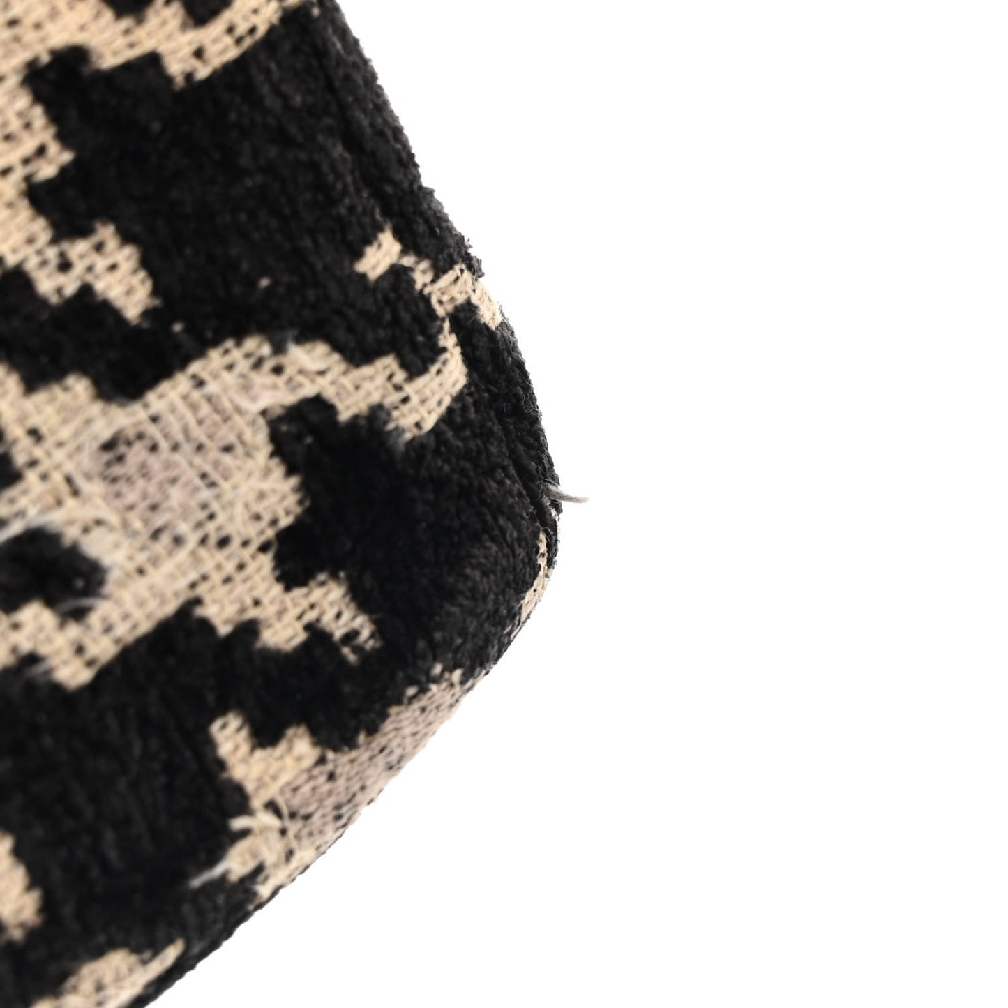 Technical Canvas Macro Houndstooth Medium Caro Bag Black White