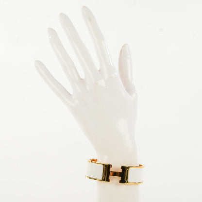 Hermes Enamel Wide Clic Clac H Bracelet GM White 2 of 7