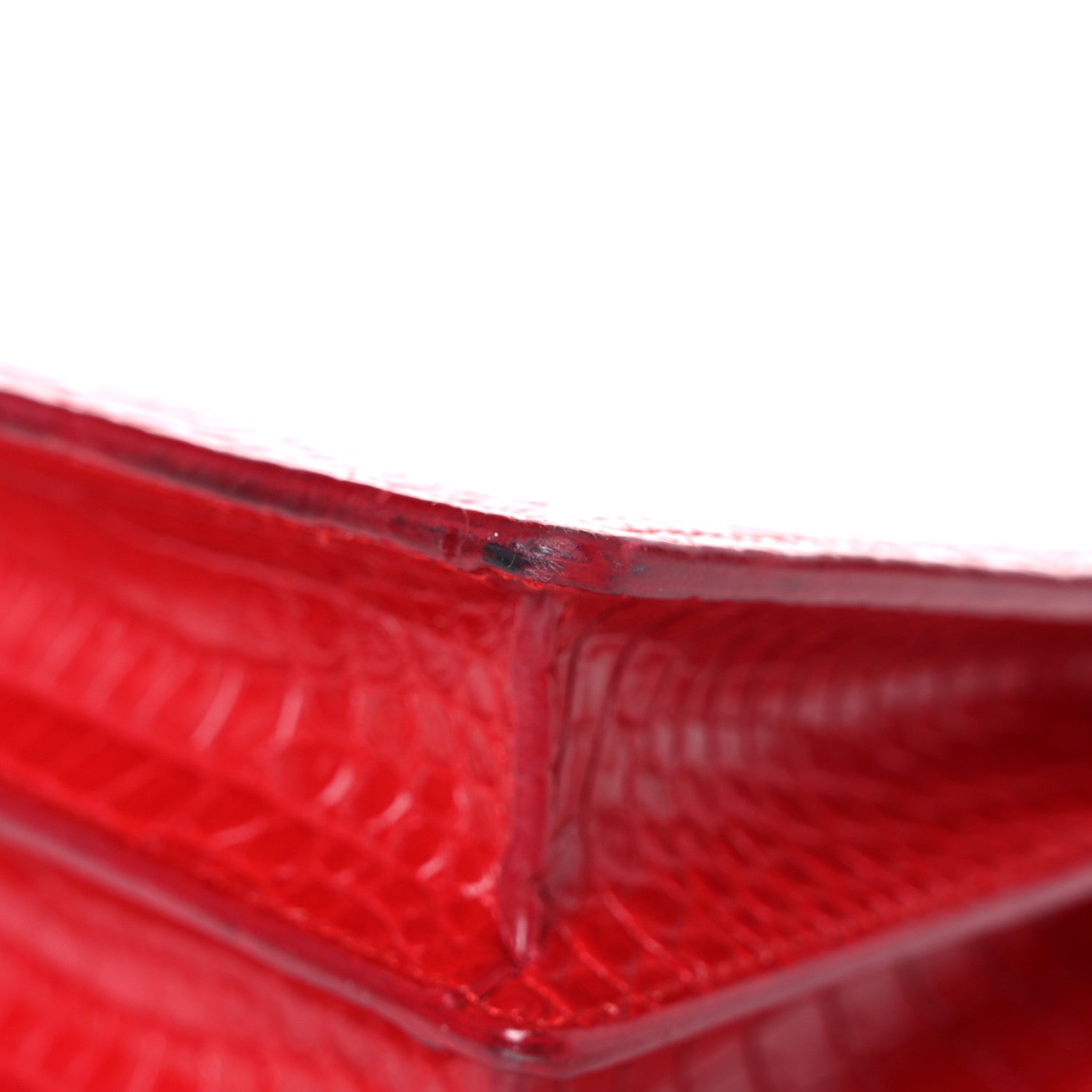 Saint Laurent Calfskin Crocodile Embossed Medium Monogram Sunset Rouge Eros 11 of 21