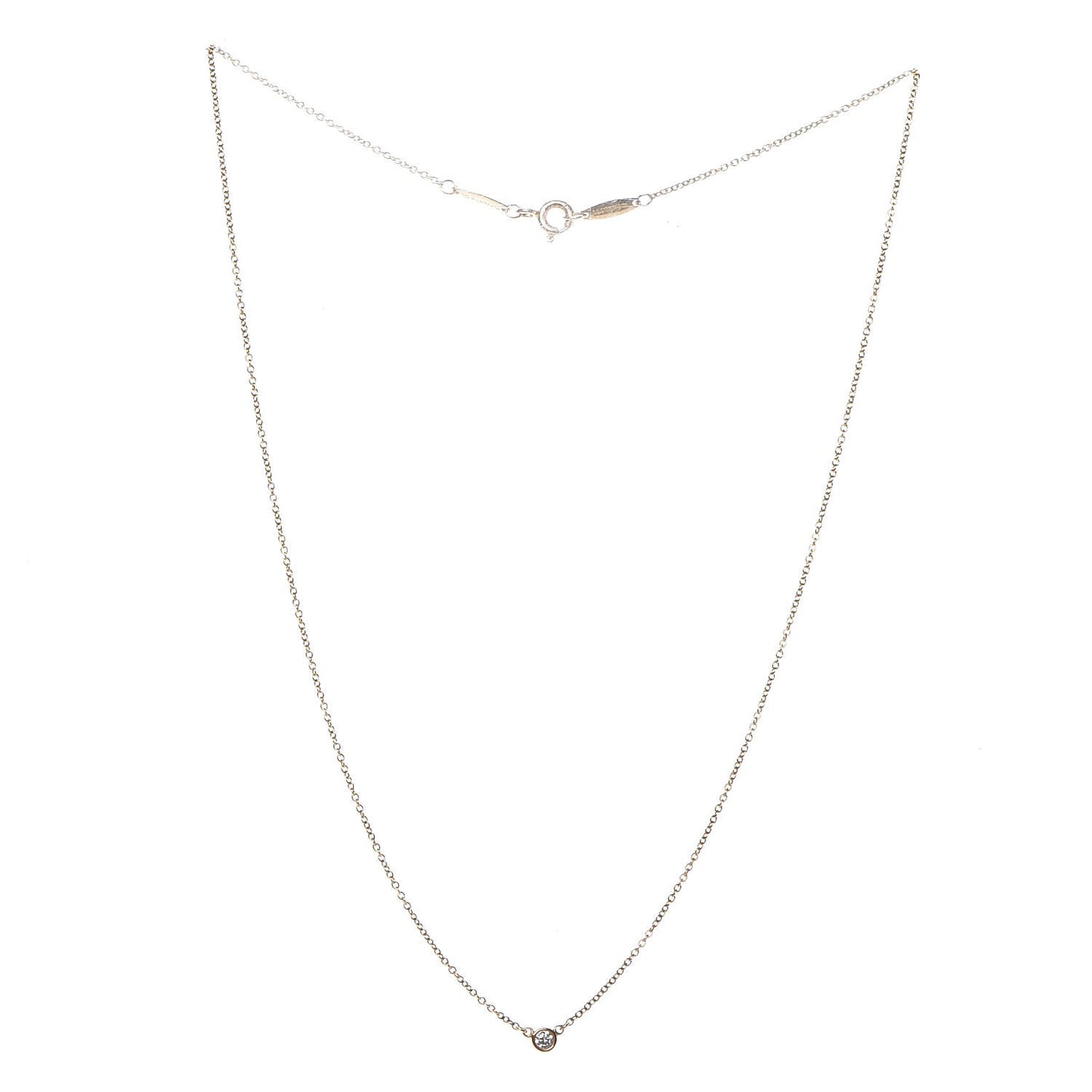 18K Yellow Gold Diamond .05ct Elsa Peretti Diamonds by the Yard Pendant Necklace