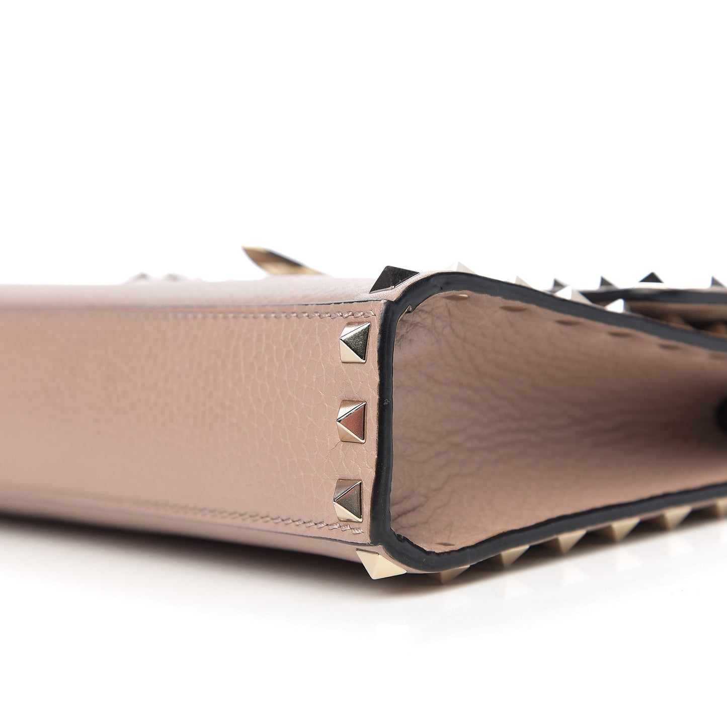 Pebbled Calfskin Medium Rockstud Flip Lock Crossbody Bag Poudre
