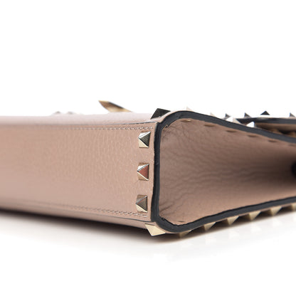 Valentino Garavani Pebbled Calfskin Medium Rockstud Flip Lock Crossbody Bag Poudre 7 of 9