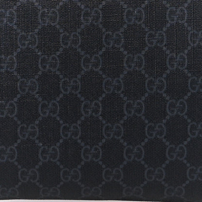 Gucci GG Supreme Monogram Appia Calfskin Web Flat Messenger Bag Black Grey 9 of 11