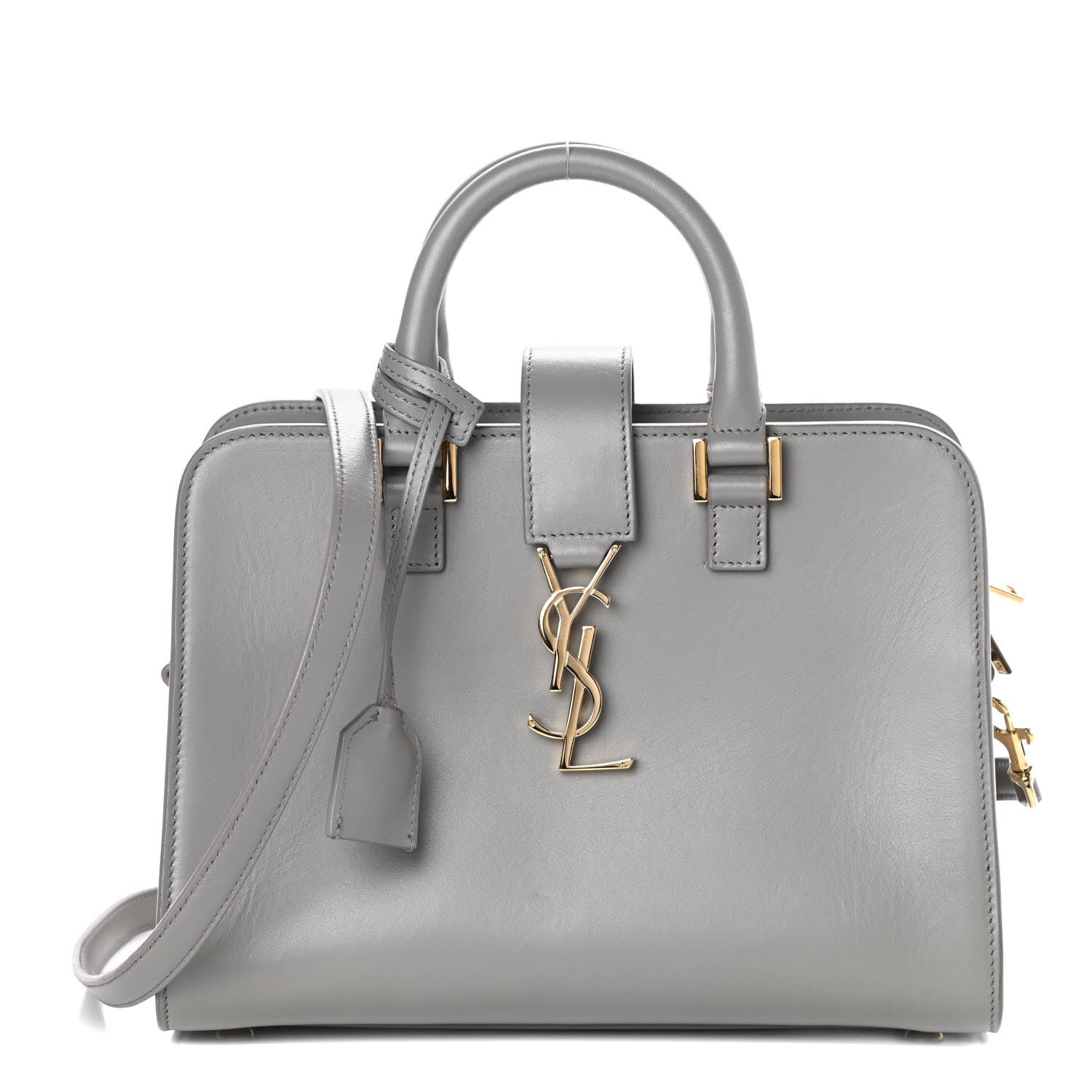 Saint Laurent Calfskin Monogram Baby Cabas Oyster Grey 1 of 9