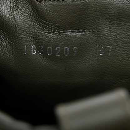 Chanel Oily Calfskin Star Quilted Biker Boots 37 Khaki 7 of 9