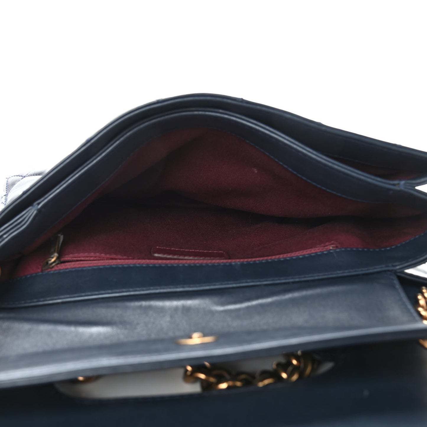 Calfskin Quilted Large Perfect Edge Flap Black