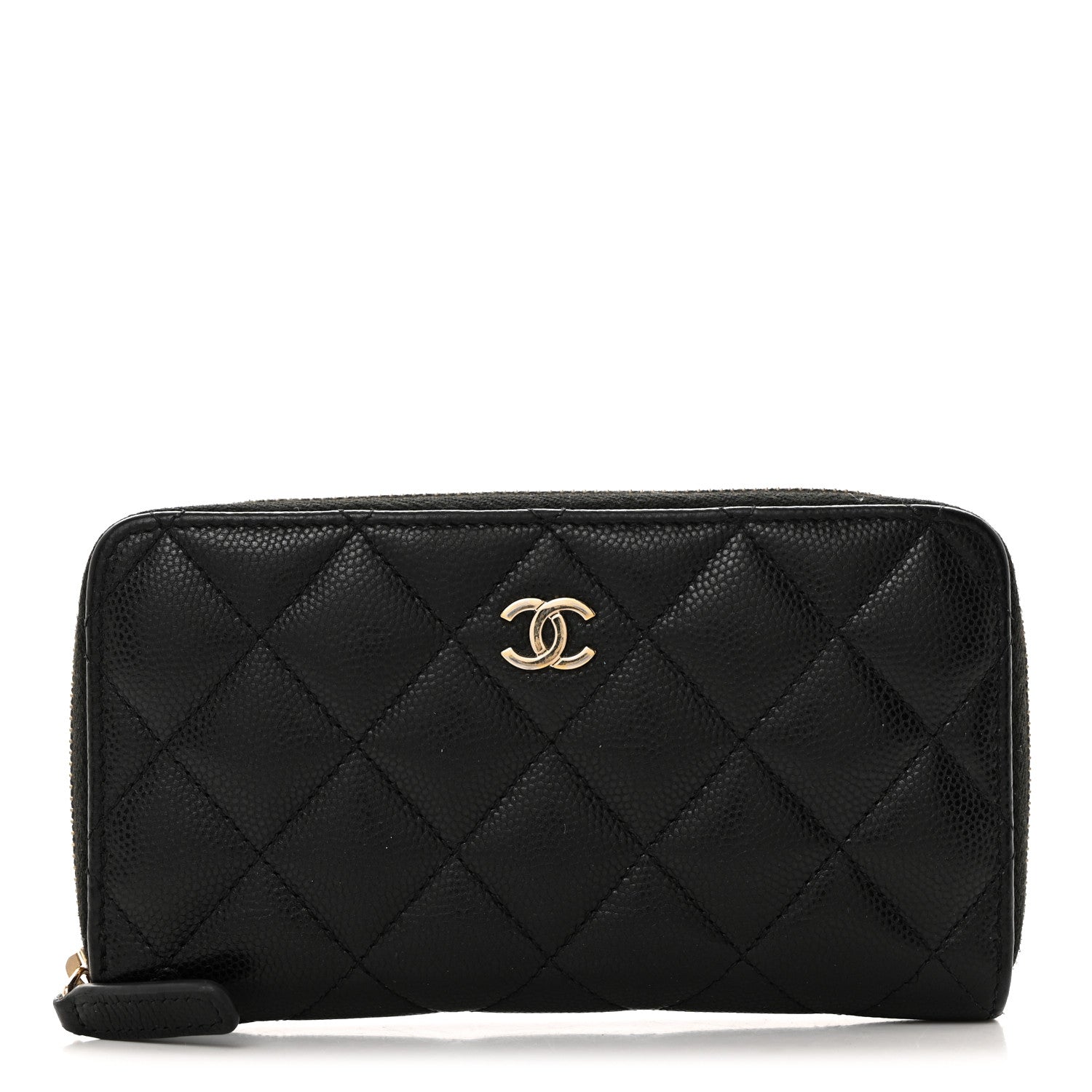 Chanel Caviar Quilted Medium Zip Around Wallet Black 1 of 12