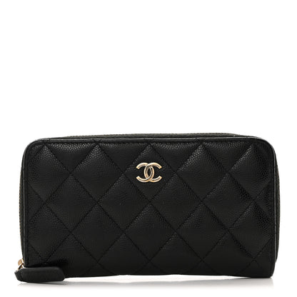 Chanel Caviar Quilted Medium Zip Around Wallet Black 1 of 12
