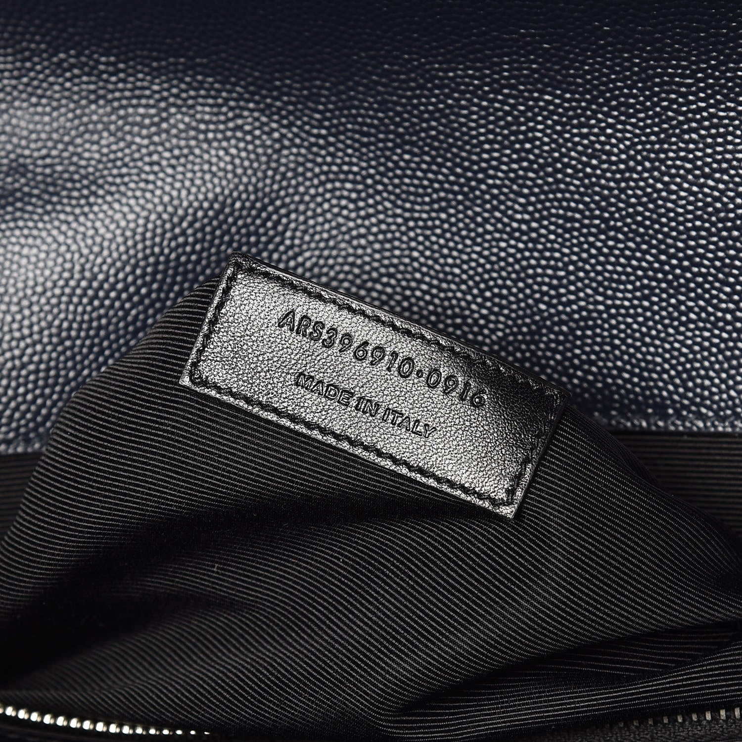 Saint Laurent Grain De Poudre Large Tri-Quilt Monogram Satchel Deep Marine 10 of 10