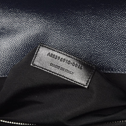 Saint Laurent Grain De Poudre Large Tri-Quilt Monogram Satchel Deep Marine 10 of 10