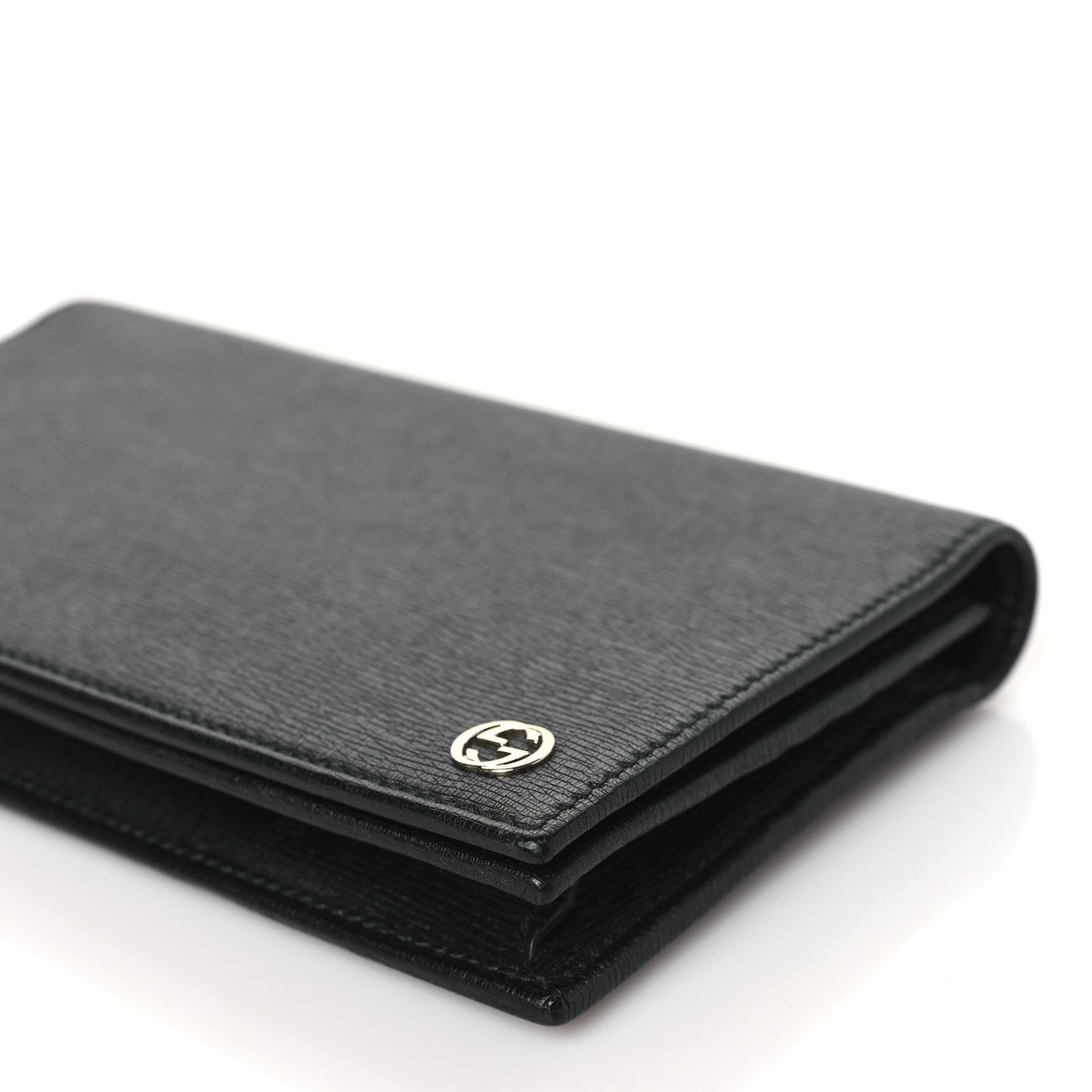 Textured Calfskin Medium Betty Chain Wallet Black