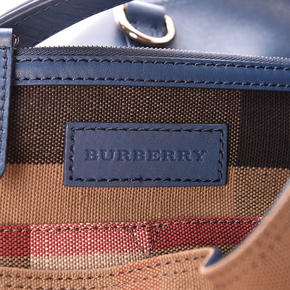 Burberry Canvas Mega Check Medium Susanna Hobo Blue 7 of 15