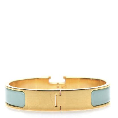 Hermes Enamel Narrow Clic Clac H Bracelet PM Vert Aqua 3 of 5