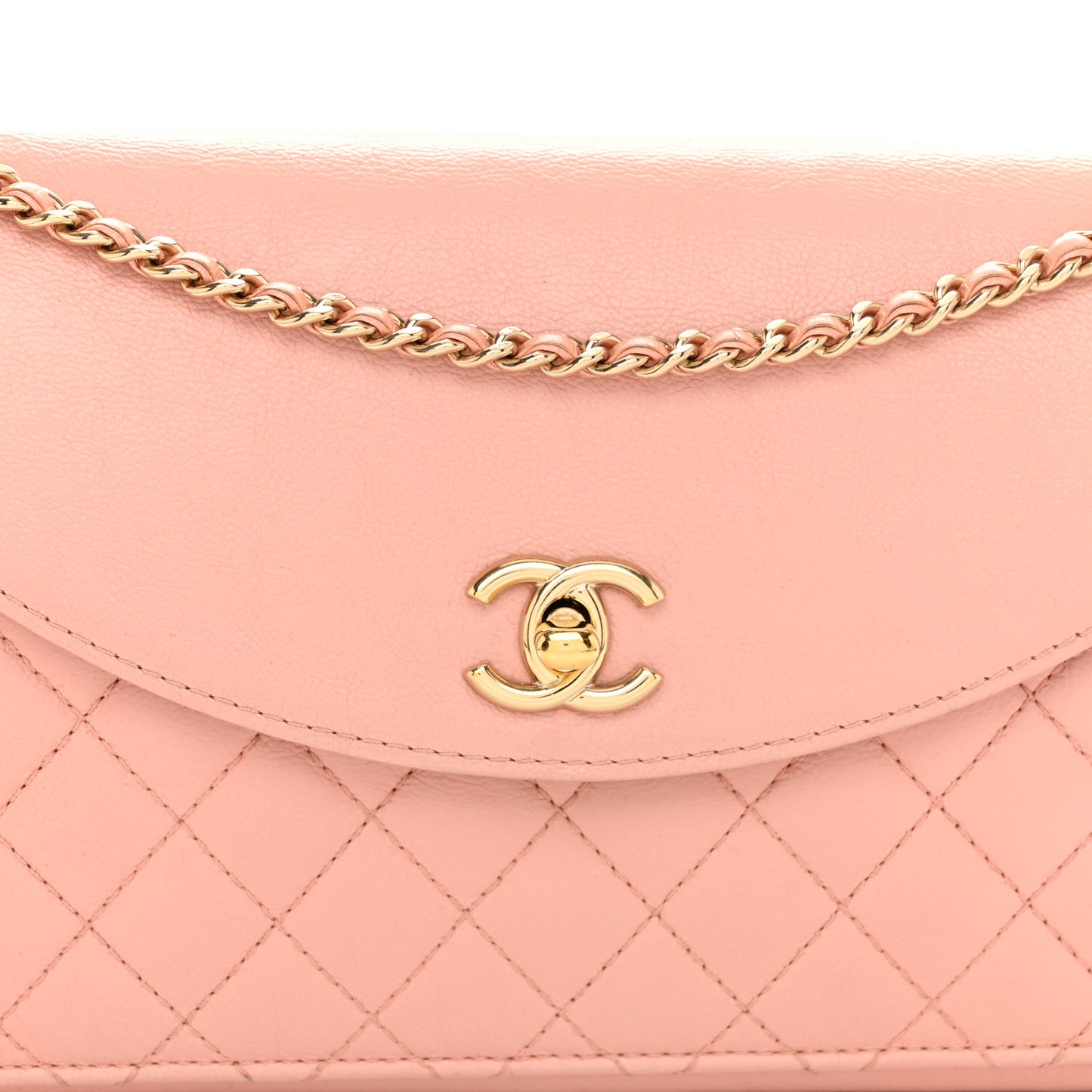 Iridescent Calfskin Smart Pocket Flap Bag Pink