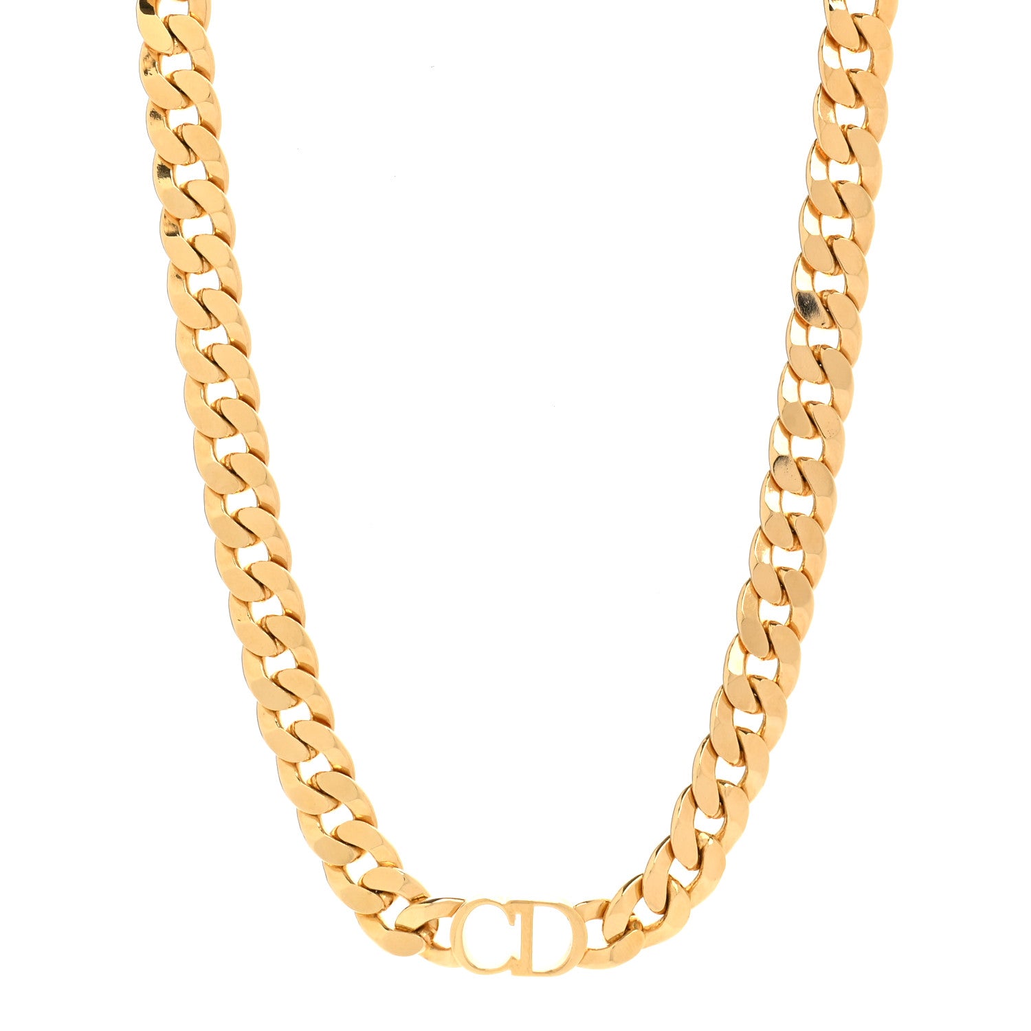 Christian Dior Metal Danseuse Etoile Chain Choker Necklace Gold 1 of 6