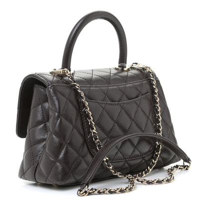 Chanel Caviar Quilted Mini Coco Handle Flap Dark Brown 3 of 11