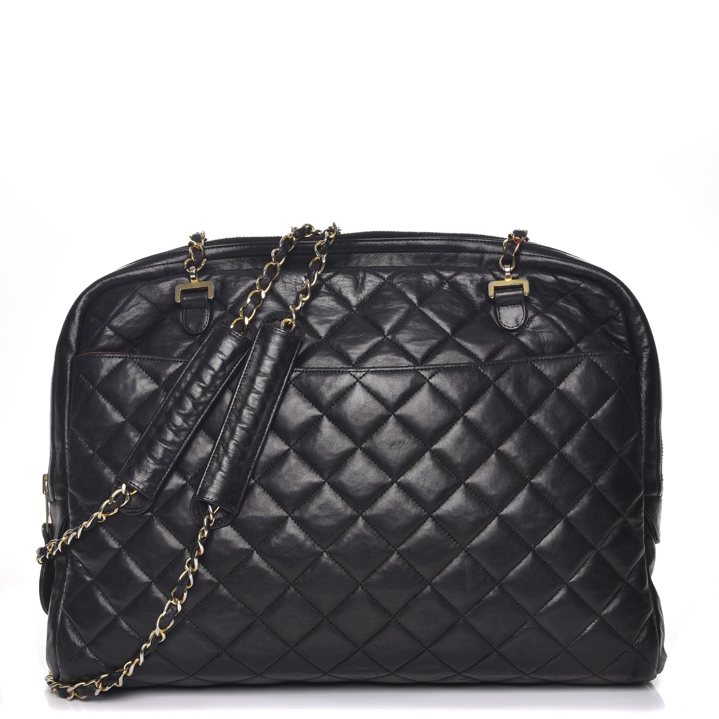 Lambskin Quilted Shoulder Bag Black