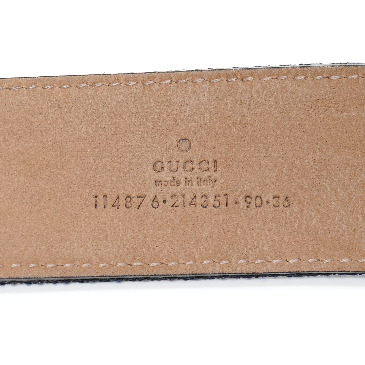 Gucci Leather Web Belt 90 36 White 3 of 4