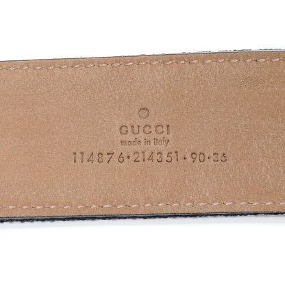 Gucci Leather Web Belt 90 36 White 3 of 4