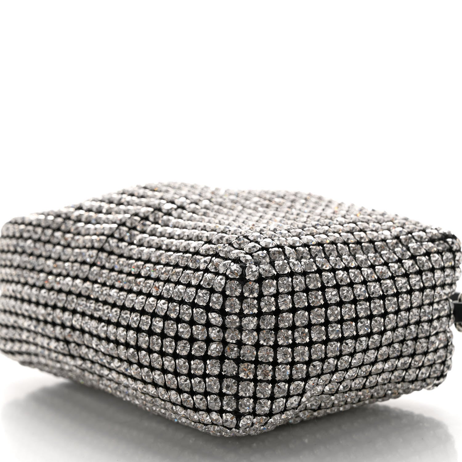 Alexander Wang Mesh Crystal Rhinestone Mini Heiress Pouch Black Silver 9 of 9