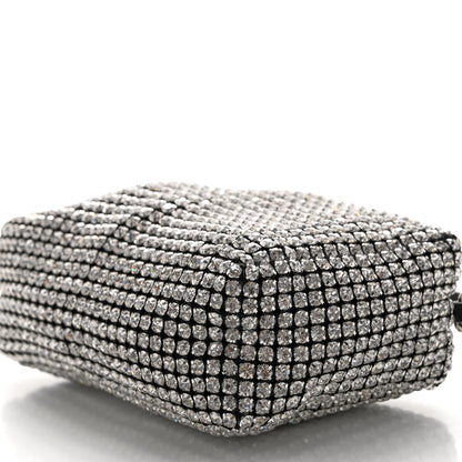 Alexander Wang Mesh Crystal Rhinestone Mini Heiress Pouch Black Silver 9 of 9