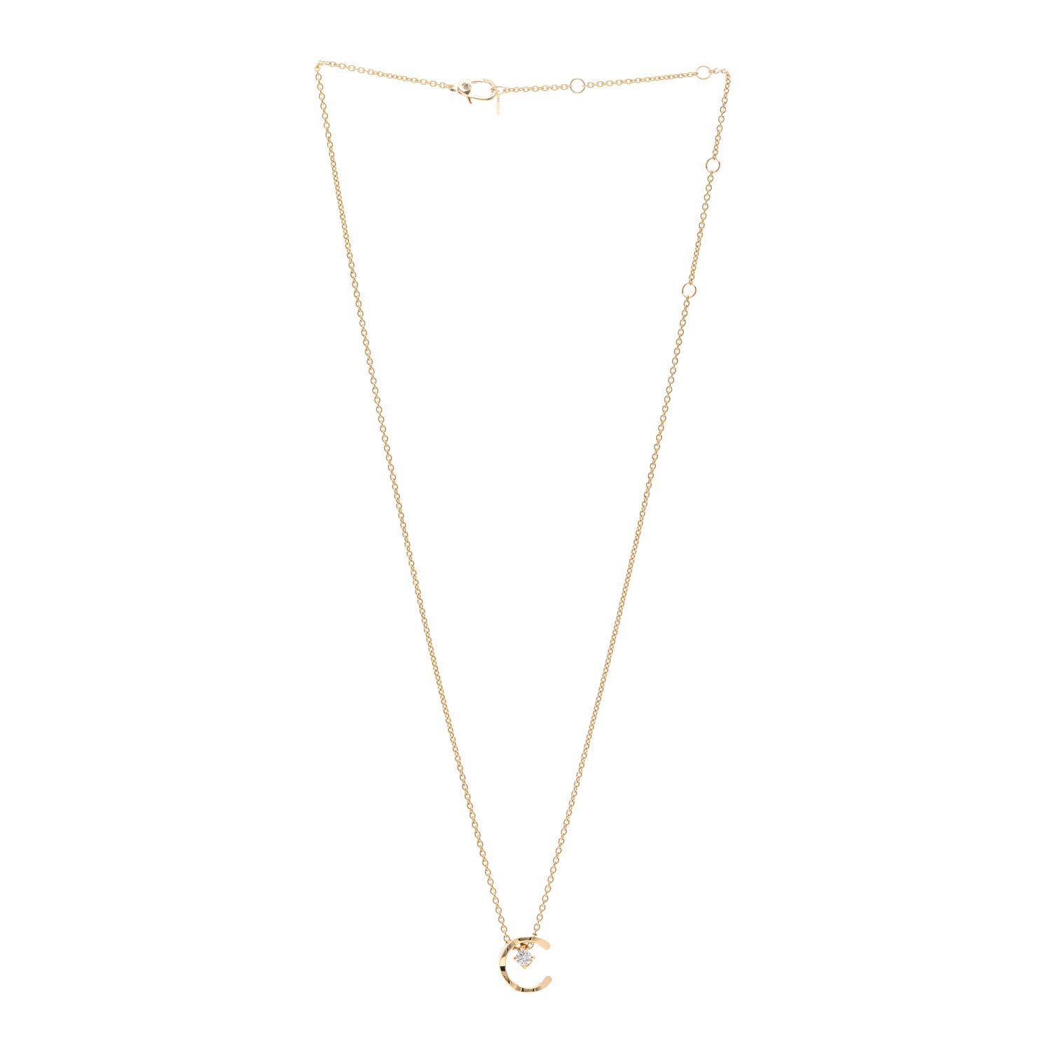 Chanel 18K Yellow Gold Diamond Coco Crush C Necklace 3 of 4