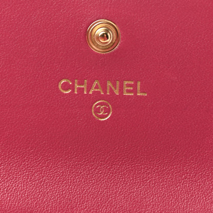 Chanel Lambskin Quilted Chanel 19 Flap Card Holder Pink 7 of 10
