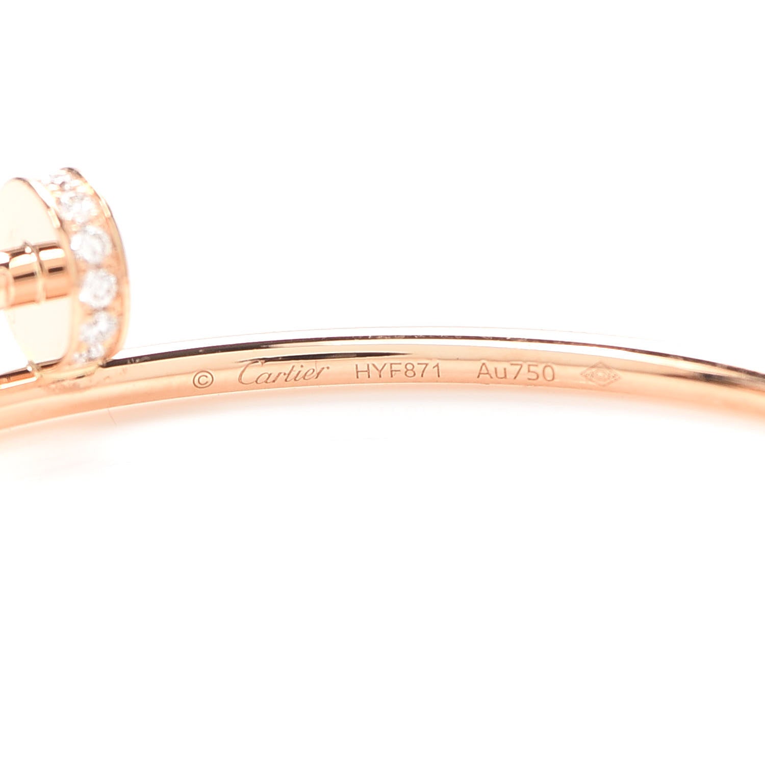Cartier 18K Pink Gold Diamond Juste Un Clou Hoop Earrings 4 of 4