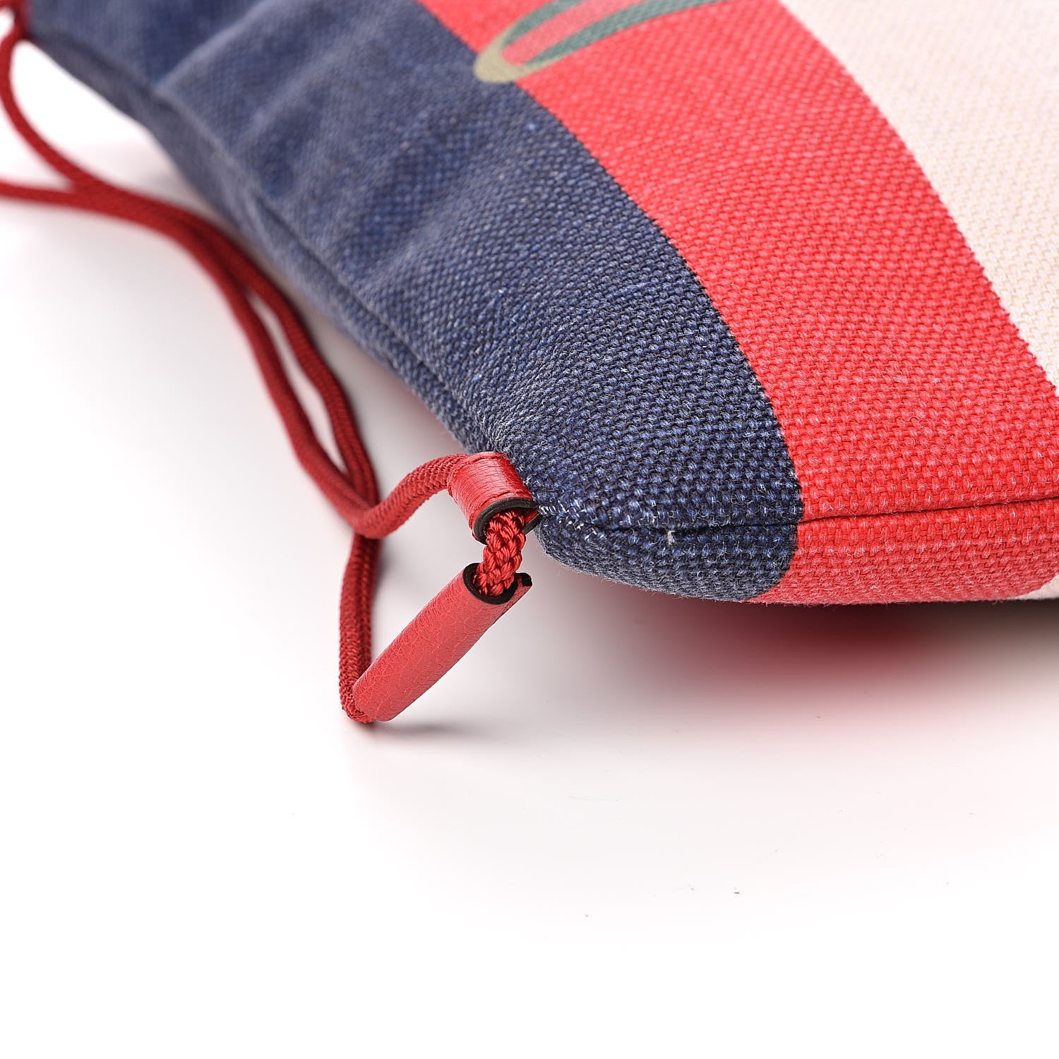 Gucci Canvas Logo Sylvie Stripe Drawstring Backpack Red 8 of 10